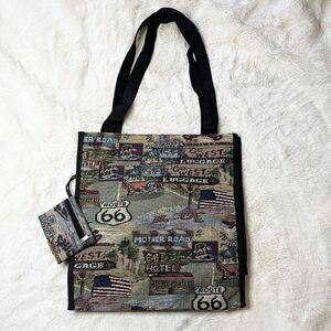 Vintage Pioneer Express Route 66 Tapestry Canvas‎ Tote NWOT